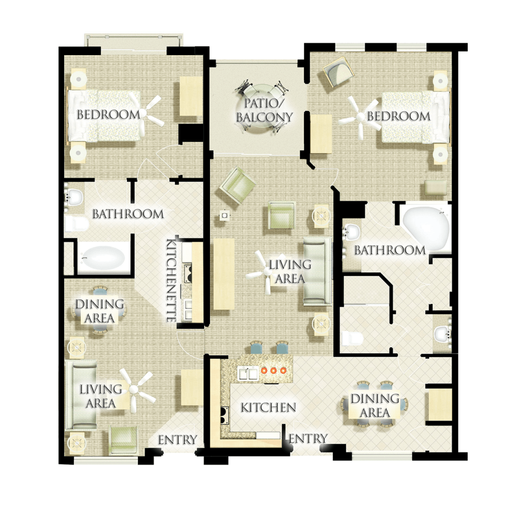 Two Bedroom Lockoff Villa - Harborside