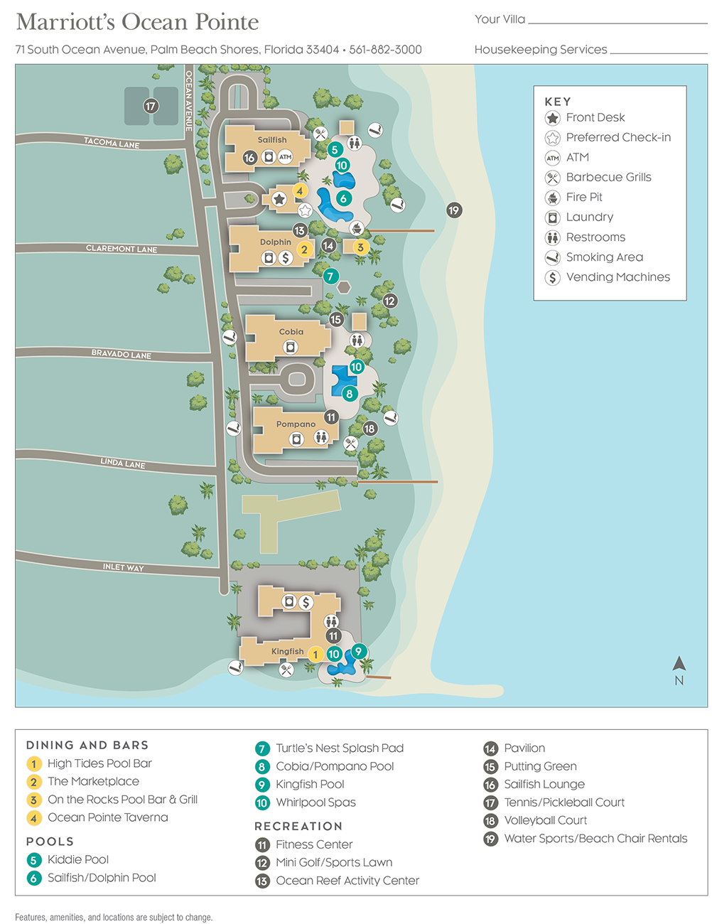 Marriott's Ocean Pointe Resort Map