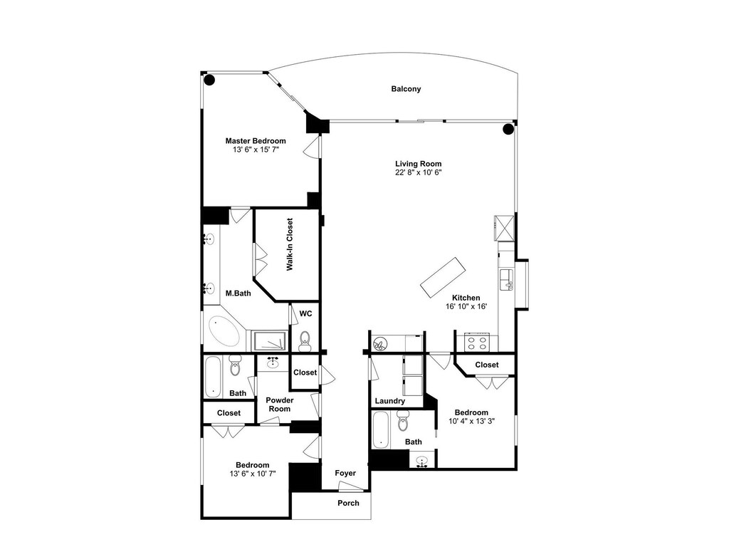 lagoon tower 3 bedrooms Floor Plan